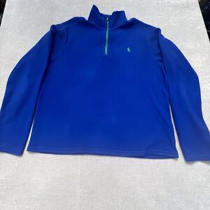MENS POLO RALPH LAUREN PERFORMANCE FLEECE 1/4 ZIP BLUE SWEATSHIRT SIZE LARGE